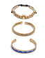 Fashion Gold Coloren Braided Bracelet Titanium Steel Crown Beaded Braided Bracelet
