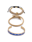 Fashion 3-blue Roman Letter Bracelet Set A Titanium Steel Roman Alphabet Crown Geometric Opening Bracelet Set