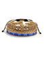 Fashion A-white Gold Coloren Bracelet Titanium Steel Crown Beaded Braided Bracelet