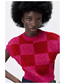 Fashion Red Geometric Love Knit Grout Round Neck Vest