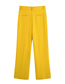 Fashion Yellow Woven Geometric Straight Trousers