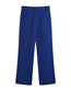 Fashion Blue Wovenly Pleated Straight Trousers