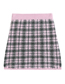 Fashion Pink Geometric Plaid Knitted Half Skirt