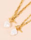 Fashion Golden-2 Titanium Steel Pearl Ot Buckle Necklace