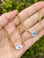 Fashion Golden-2 Titanium Steel Chain Resin Eye Necklace
