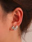 Fashion Silver Color Copper Inlaid Zirconium Geometrical Tassel Asymmetrical Earrings