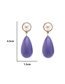 Fashion Purple Resin Water Drip Earrings