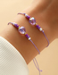 Fashion Purple Mima Beaded Love Crystal Bracelet Two-piece Set