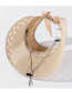 Fashion Beige Linen Knitting Hollow Butterfly Tape Cap