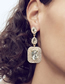Fashion Silver Ab Color Alloy Diamond Geometric Stud Earrings