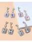 Fashion Silver Ab Color Alloy Diamond Geometric Stud Earrings