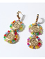 Fashion Black Alloy Embossed Embossed Coin Drop Earrings