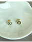 Fashion Gold Bronze Zirconium Geometric Round Stud Earrings