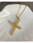 Fashion Pink Bronze Zirconium Cross Necklace