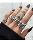 Fashion Silver Alloy Snake Knotted Angel Skull Ring Set