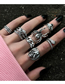 Fashion Silver Alloy Spider Grimace Snake Geometric Ring Set