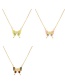 Fashion Yellow Bronze Zircon Dripping Butterfly Necklace