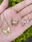 Fashion Yellow Bronze Zircon Dripping Butterfly Necklace
