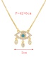 Fashion Golden -3 Copper Zirconium Eye Necklace