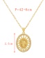 Fashion Gold-9 Bronze Zirconium Portrait Geometric Necklace