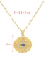 Fashion Gold-5 Bronze Zirconium Eye Geometric Necklace