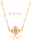 Fashion Gold-2 Bronze Zirconium Madonna Necklace