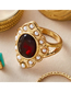 Fashion Gold Alloy Inlaid Gem Geometric Ring Set