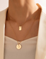 Fashion 2# Alloy Geometric Letter Round Card Double Necklace