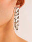 Fashion Silver Alloy Geometric Water Corrugated Square Earrings