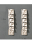 Fashion Silver Alloy Geometric Water Corrugated Square Earrings