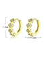 Fashion Gold Brass Diamond Clover Earrings