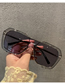 Fashion Through Grey Metal Square One Piece Large Frame Sunglasses