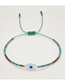 Fashion Green Turquoise Rice Beads Woven Beaded Shell Eye Bracelet