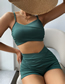 Fashion Green Polyester Threaded Swimsuit