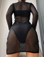 Fashion Black Bikini Polyester Tube Top Split Swimsuit
