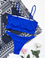 Fashion Blue Nylon Split Swimsuit