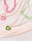 Fashion Orange Alloy Drop Oil Love Rice Bead Flower Double Layer Necklace