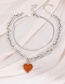Fashion Green Alloy Drop Oil Letter Love Chain Double Layer Necklace