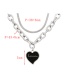 Fashion Black Alloy Drop Oil Letter Love Chain Double Layer Necklace