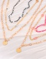 Fashion Pink Alloy Disc Pendant Rice Bead Flower Multilayer Necklace