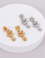 Fashion Gold Alloy Flower Stud Earrings