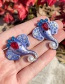 Fashion Purple Alloy Diamond Drip Oil Elephant Stud Earrings