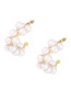 Fashion White Alloy Pearl C-shaped Stud Earrings