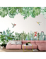 Fashion 30*90cmx2 Pieces Into Bags Pvc Green Leaf Magpie Wall Sticker