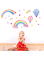 Fashion 25*70cm Pvc Hot Air Balloon Rainbow Wall Sticker