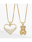 Fashion B Brass And Diamond Bear Necklace