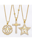 Fashion B Brass Diamond Cross Alphabet Necklace