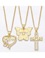 Fashion B Bronze Zirconium Butterfly Alphabet Necklace