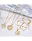 Fashion C Brass And Diamond Letter Heart Necklace
