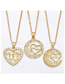 Fashion A Brass And Diamond Letter Heart Necklace